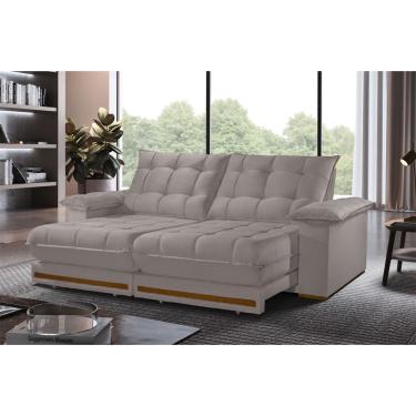 Imagem de Sofá Retrátil Barcelona 2,90m 5 Lugares Molas Ensacadas Txr Bege