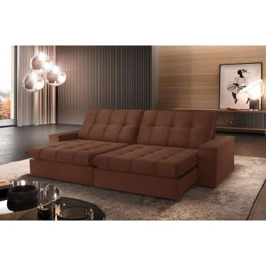 Imagem de Sofá Retrátil Caparaó 2,10m 3 Lugares Molas Ensacadas Txr Cobre