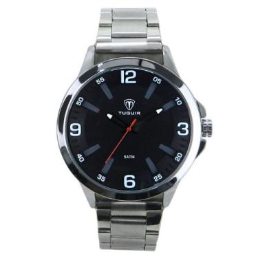 Imagem de Relógio Masculino Tuguir Analógico TG100 - Prata e Preto - TUGUIR IND/