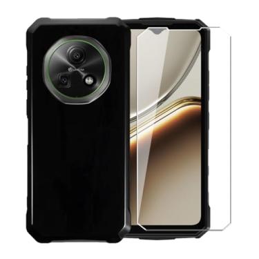 Imagem de WDMYLFTW Capa para Doogee Fire 7 + película protetora de tela de vidro temperado - capa protetora de TPU (preta)