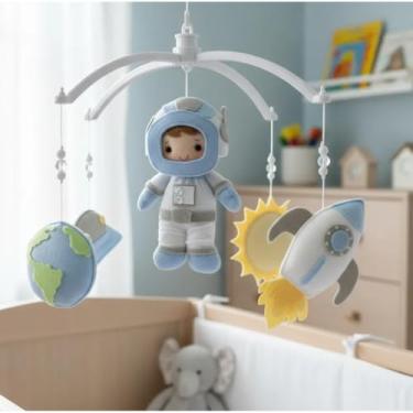 Imagem de Móbile para Berço do Bebê Musical e Giratório Astronauta Baby Menino