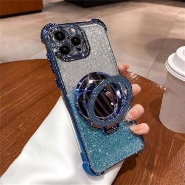 Imagem de Capa com suporte espelhado e anel com revestimento brilhante para Xiaomi Redmi Note 13 Pro 12 4G 10 11 12 13 Pro 5G 11S 14C 13 12 12C 10C 9A, S16526, para Redmi 12C