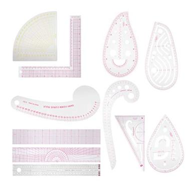 Imagem de Zhjvihx Conjunto de Réguas de Curva Francesa, Conjunto de Réguas de Costura DIY, Ferramentas de Costura de PVC, 11 de para Design de Roupas, Trabalho de Alfaiate, Desenho de