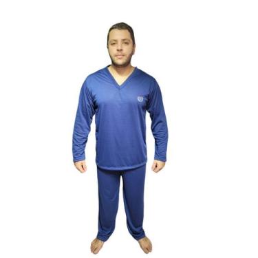 Imagem de Pijama Masculino de Inverno Manga Longa Fechado Calça Frio - PIJAMAS V