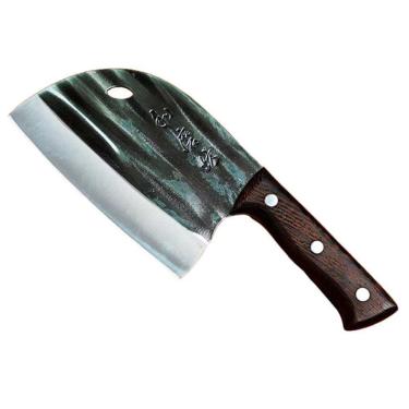 Imagem de Faca Cutelo Com Bainha Forjado à Mão Cozinha Culinária Corte Carne Ossos Legumes