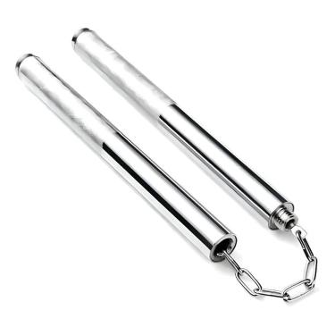 Imagem de Nunchaku 2 Em 1 Bastão De Aço Kung Fu Karatê Treino 528 Lard