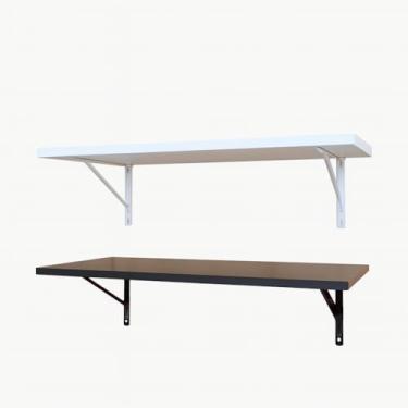 Imagem de Prateleira de Parede, Kit Prateleira Lisa Branca Ou Preta Mdf Mdp com Suporte Pronta para Instalação(20 x 1.00 mt,Preto)