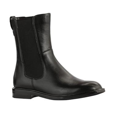 Imagem de JATAREA Bota feminina de couro autêntico – Preta | Botas Chelsea acolchoadas modernas para mulheres | Sapatos confortáveis de cano baixo com sola sintética | Longa duração e uso o dia todo, Jatarea Bela - Preto, 6