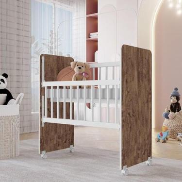 Imagem de Mini Berço Grade Removível com Colchão New Baby Branco - Navega Móveis