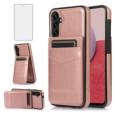 Imagem de Asuwish Capa de telefone para Samsung Galaxy A14 5G com protetor de tela de vidro temperado e suporte para cartão de crédito capa carteira suporte acessórios de celular de couro Glaxay M14 A 14 4G 14A