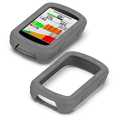 Imagem de Capa de silicone compatível com Garmin Edge 540/840, capa de computador para bicicleta solar, GPS, ciclismo, acessórios de computador, capas protetoras de silicone para para-choque (cinza)