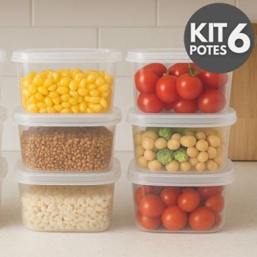 Imagem de Kit Potes Marmita 520ml Vai ao Microondas - Ideal Lancheira, Organizaç