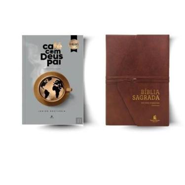 Imagem de Kit: CAFÉ COM DEUS PAI 2026 + BÍBLIA NVI - COURO MARROM ARTESANAL ESPA
