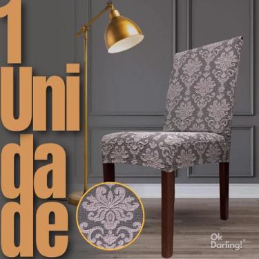 Imagem de Capa de Cadeira Linha Premium Imperial Romana - Grafite/Cinza Mesclado