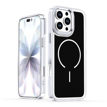 Imagem de COTDINFOR Capa magnética para iPhone 16 Pro Max, compatível com controle de câmera MagSafe TPU transparente e traseira fosca suave antiimpressão digital à prova de choque para iPhone 16 Pro Max 6,9