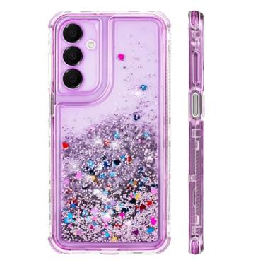Imagem de Capa de telefone projetada para Galaxy A16 5G com glitter líquido, proteção de nível militar 3 em 1 e design de areia movediça brilhante, transparente antiamarelamento brilhante Samsung Galaxy A16 5G