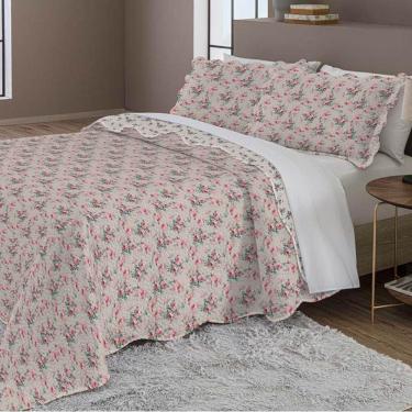 Imagem de Kit Cobre Leito Casal Evolution Patchwork + 2 Porta-travesseiros Julie 7