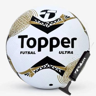 Imagem de Bola De Futsal Topper Ultra Salão Colagem Preto E Dourado