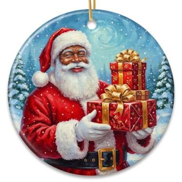 Imagem de ZAGKOO Enfeite de Natal de Papai Noel 2025 - Enfeites de Papai Noel para adultos, colegas de trabalho, amigos - Ideia de troca de presentes - Decorações de enfeite de Natal de elefante branco