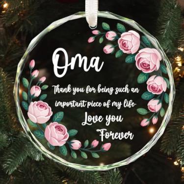 Imagem de Oma Thank You for Being Such An Important Piece of My Life. Placa de decoração de vidro cristal Love You Forever para Oma, presentes de aniversário, decoração de lembrança