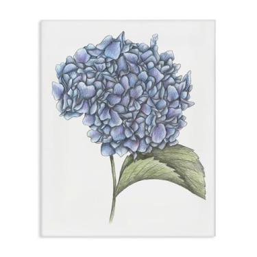 Imagem de Stupell Industries Arte de parede em tela de desenho de hortênsia em flor, design de Cecilia Battaini, 76 x 61 cm