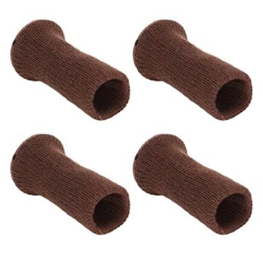 Imagem de Naroote Peúgas Mobília, Protetor Dobro Resistente do Assoalho Dos Pés Cadeira Espessura de 4 Pces Reusáveis ​​para Assoalhos de Madeira para a Mesa (Castanho Escuro)