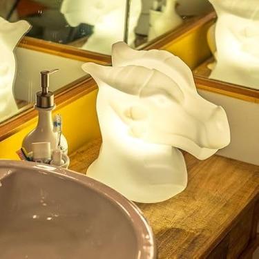 Imagem de Luminária Dragão Decorativa, Estilo Oriental, Luz Ambiente para Interiores, Design Artístico em Formato de Dragão