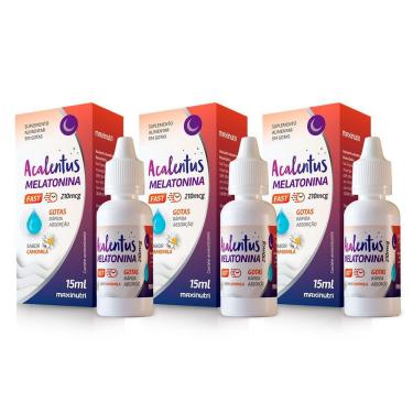 Imagem de Kit 03 Acalentus Melatonina + Camomila Maxinutri Gotas 15ml
