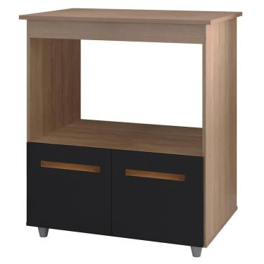 Imagem de Balcão Multiuso Com Nicho 75cm 9450 Savana Preto Mobbs