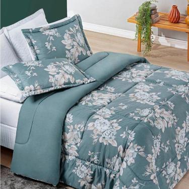 Imagem de Edredom Queen Dupla Face Avere 200 Fios Estampado 3 Peças Cor Primavera
