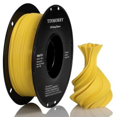 Imagem de TINMORRY Filamento PLA fosco de 1,75 mm, filamento de impressora 3D de superfície fosca, compatível com impressoras 3D Bambu Lab FDM, carretel de 1 kg (1 kg), amarelo fosco