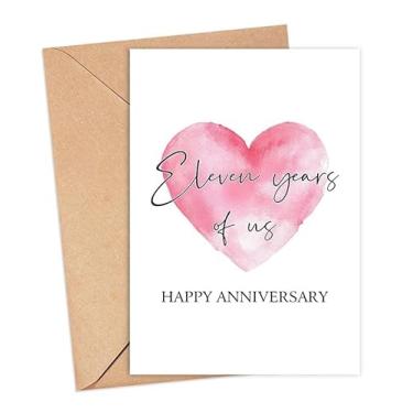 Imagem de Cartão Eleven Years Of Us - Cartão de aniversário de 11 anos - Feliz aniversário de 11 anos - 11º casamento - cartões de amor para marido - esposa - casais