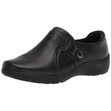 Imagem de Clarks Mocassim feminino Cora Poppy, Preto polido, 6.5 Wide