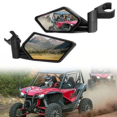 Imagem de Espelhos retrovisores laterais dobráveis ajustáveis para Honda Talon 1000R 1000X 1000X-4 1000R-4 1000R-4 1000XS 1000RS 1000XS-4 acessórios - Espelhos UTV SXS para gaiola de barra de rolo de 4,4 a 5 cm