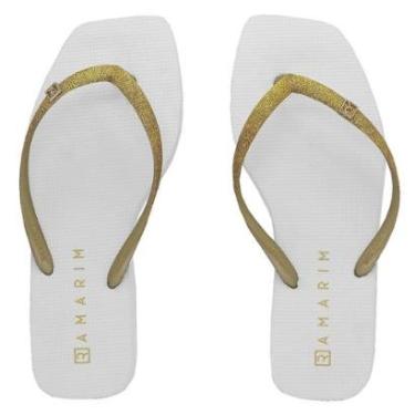 Imagem de Chinelo feminino Ramarim Glitter Branco-Feminino