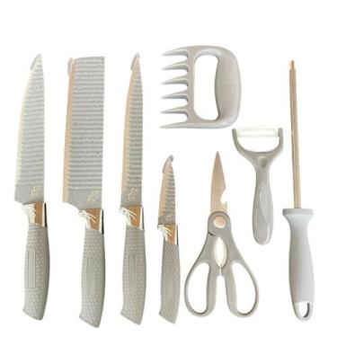 Imagem de Kit 8 Peças Faca Inox Churrasco Cozinha Profissional Premium - 2W, Cin