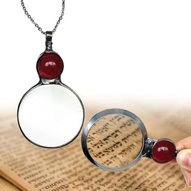 Imagem de Lupa, lupa, colar, livro, página, lupa, adequado para uso diário, ideal para leitura, vermelho