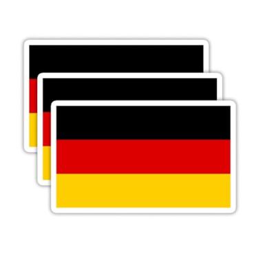 Imagem de (3 peças) Adesivos de bandeira da Alemanha, adesivos de bandeira dos países - Decalques de vinil à prova d'água para laptops, copos, garrafas de água, livros, álbuns de recortes, tamanho 3 x 1,8