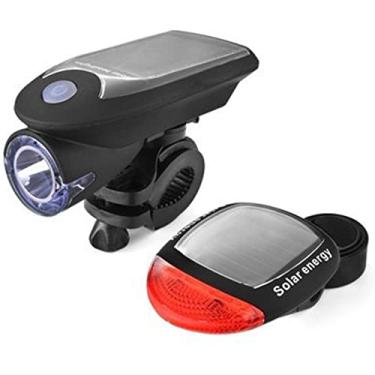 Imagem de Conjunto de luzes dianteiras e traseiras para bicicleta, luz solar recarregável por USB, 3 modos, lâmpada de aviso de segurança para ciclismo MTB (FY-307-13012)