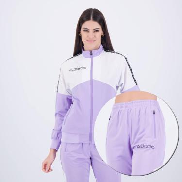 Imagem de Agasalho Kappa Sport Cutts Feminino Lilás e Branco-Feminino