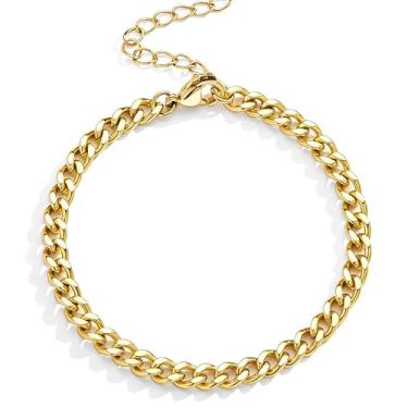 Imagem de Poxtex Tornozeleiras extragrandes para mulheres, tornozeleira grande, ouro real 14K, à prova d'água, 25,4 cm + 5 cm, pulseiras de tornozelo grandes ajustáveis para mulheres plus size, pulseiras de