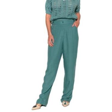 Imagem de Calça Feminina Biamar Reta Cós Elástico Liocel/Linho Bege-Feminino