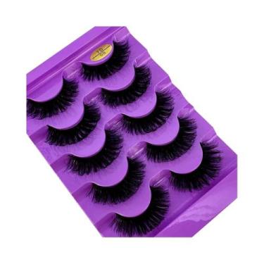 Imagem de Cílios Postiços 3D Cat Eye D Curl Fluffy Macios Naturais 5 Pares Exten