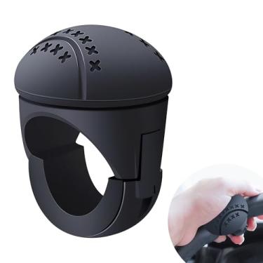 Imagem de AMZAUTO Botão de volante, giratório de volante antiderrapante, botão suicida de rotação de 360 graus com rolamento de metal, aderência ergonômica texturizada universal para carros, caminhões, ônibus