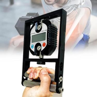 Imagem de Força digital de aderência, treinador de força de aderência, dinamômetro de mão, aço estrutural de carbono, carga máxima de 150 kg, para teste de dados de força de treinamento muscular do dedo do