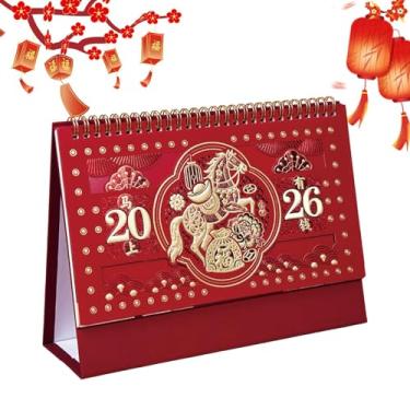 Imagem de Calendário de Mesa | Festa da Primavera com Espaço para Anotações - Ano Do Cavalo Com 12 Meses,Para Sala De Aula Escritório Quarto Estar Estudantes Professores Adultos