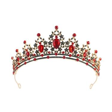 Imagem de Coroa de cristal e tiara feminina - Tiara de strass para princesas e meninas, acessórios de cabelo de noiva para casamentos, aniversário