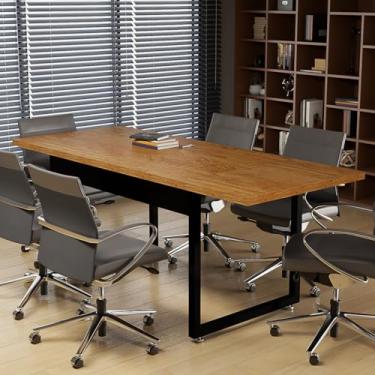 Imagem de Mesa 160x80 com Base de Ferro Estilo Industrial e Robustez para Sua Sala de Jantar MDP (Nature)