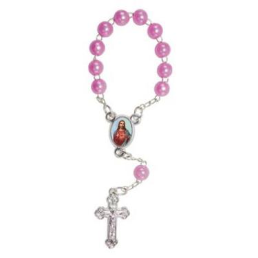 Imagem de 50 Mini Terço Foto Sagrado Coração De Jesus - SJO Artigos Religiosos, 