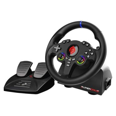 Imagem de Subsonic - Superdrive 220 RS-5 Steering Wheel - PS5 Racing Wheel with Dual Joysticks, 180° Rotation, Pedals and Paddles. Compatible with PS5 and PC - Black